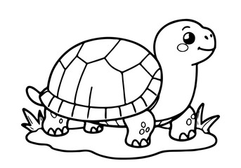 Coloring pages for kids of a turtle