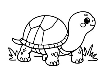 Coloring pages for kids of a turtle
