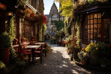 Charming Scene in Stockbridge, Edinburgh., generative IA