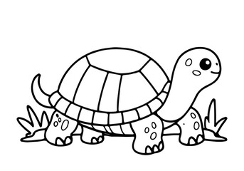 Coloring pages for kids of a turtle