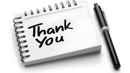 Casual Handwritten 'Thank You' Message on White Notepad