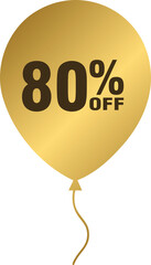 Golden 80 percent off balloon