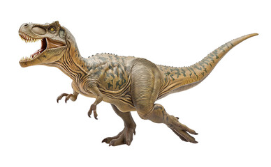 Fototapeta premium A realistic tyrannosaurus rex dinosaur on a transparent, png, or white background. T-rex, cretaceous, Jurassic concepts.
