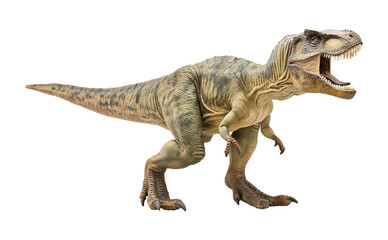 Fototapeta premium A realistic tyrannosaurus rex dinosaur on a transparent, png, or white background. T-rex, cretaceous, Jurassic concepts.