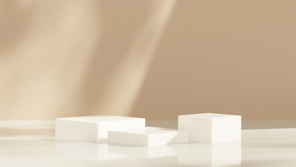 Background empty podium display made brown for showcasing merchandise in landscape