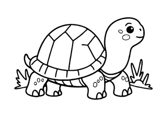 Coloring pages for kids of a turtle
