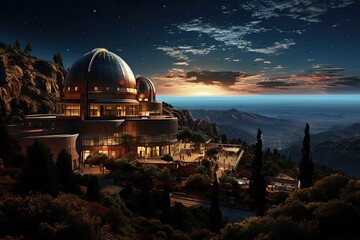 Fototapeta premium Teide Observatory Starring night in the Canary Islands., generative IA