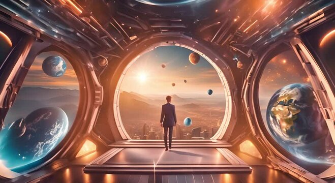 Futuristic dimensional navigation through interdimensional and parallel travel portals