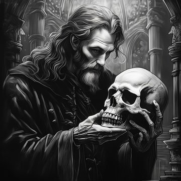 Man holding a skull in his hand