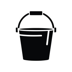 Bucket silhouette vector with white color background