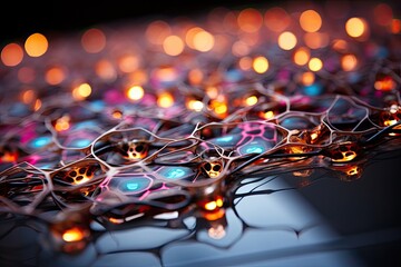 Futuristic scene of energy research with brilliant nanostructures., generative IA