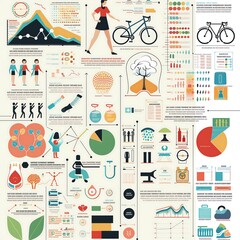  A health and wellness infographic highlighting key tips and facts, with appealing illustrations, icons, and text boxes organized in a visually balanced and informative layout