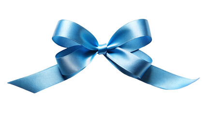 A blue ribbon tied in a neat bow shape