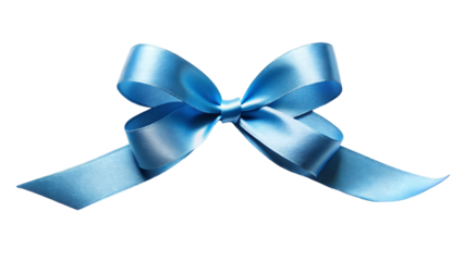 A blue ribbon tied in a neat bow shape