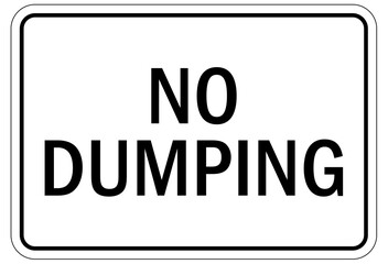 Dumpster sign no dumping