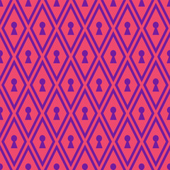 Alice in Wonderland seamless pattern keyhole