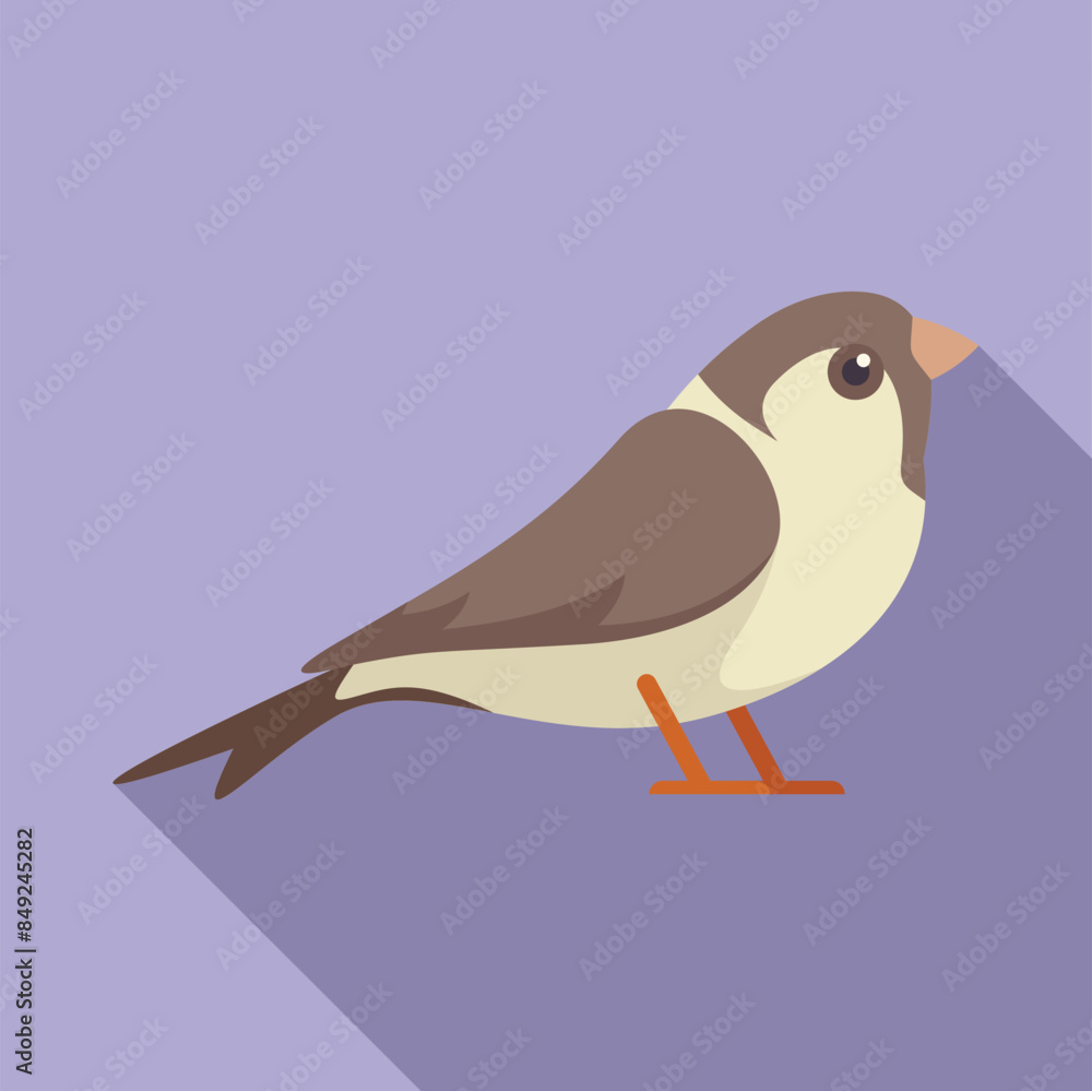 Wall mural minimalist illustration of a java sparrow bird standing with its beak slightly open