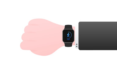 Fitness Tracker Banner. Steps Count banner. Flat style. Vector illustration.