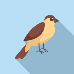Small brown and yellow bird is standing peacefully, perfect for projects related to nature, birds, and wildlife