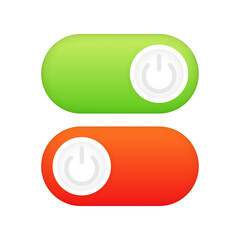 Button Off On Set Icons. Flat style. Vector icons.