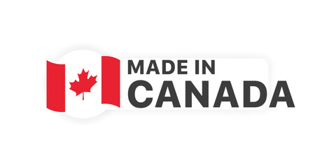 Made in Canada banner. Flat style. Vector illustration.