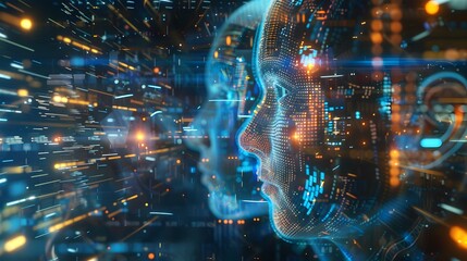 Exploration of the virtual reality and artificial intelligence concept.