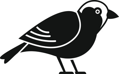 Simple icon of a small bird standing, minimalist style