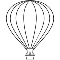 Obraz premium hot air balloon line art vector silhouette 