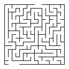 Maze shape design element. There is one entrance and exit and one correct path, but many paths lead to dead ends.