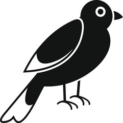 Bird standing side view minimalist icon showing ornithology and wildlife