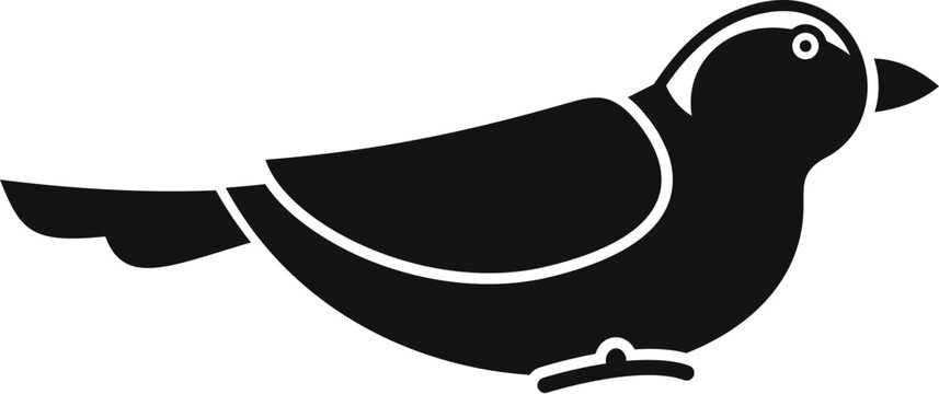 recommend clip art: Minimalist icon of a little bird standing with open beak