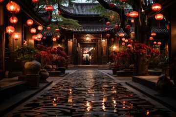 Tan Ky Temple Ancient and quiet architecture in Hoi an., generative IA