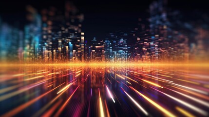 Abstract technology particles futuristic network connection background. Science and artificial intelligence technology