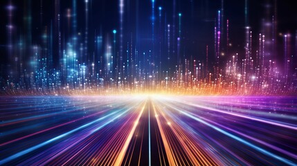 Abstract technology particles futuristic network connection background. Science and artificial intelligence technology