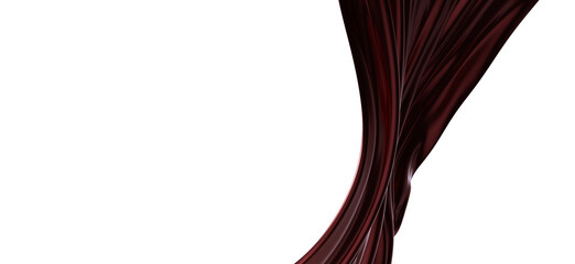 Obraz premium 3d render of abstract red cloth falling. Silk drapery flies away.