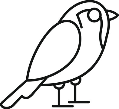 recommend clip art: Minimalist line art icon of a small bird standing in side view