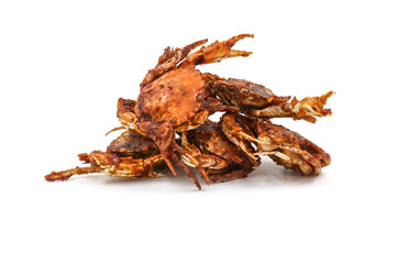 fried crab on a white background