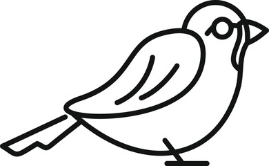 Minimalist line art illustration of a bird standing in profile, perfect for nature themed designs