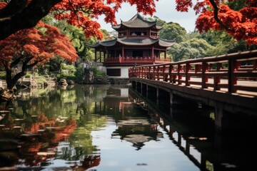 Ngoc Son Temple Serena Island in Hanoi., generative IA