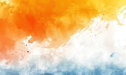 Naklejka premium Abstract Orange Blue and White Gradient Textured Canvas, Watercolor Background