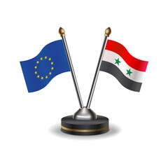 European Union and Syria table flags relation with background transparent