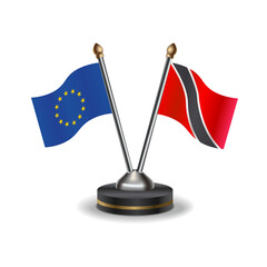 European Union and Trinidad and Tobago table flags relation with background transparent