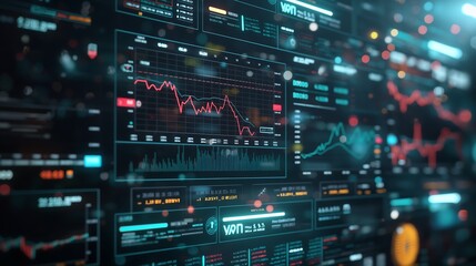 Fototapeta premium Virtual wallet interface displaying various digitals assets and their market values