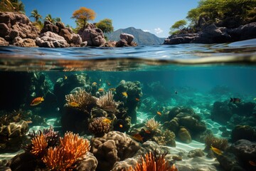 Vibrant Submarine World in Koh Hae, Phuket., generative IA