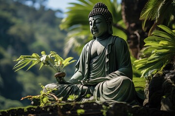 The great pocket Buddha, majestic and serene in Thailand., generative IA