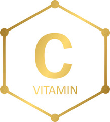 Vitamin C golden icon