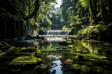 Tegenungan and Gitgit Waterfalls in Bali Tropical Paradise., generative IA