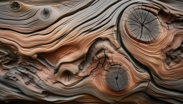 natural rustic old weathered wood texture with rough, irregular grain lines and small knots, abstract earthy brown. 