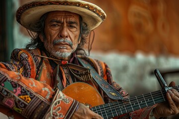 El Mariachi Playing Guitar Performance Captured in Stunning Detail