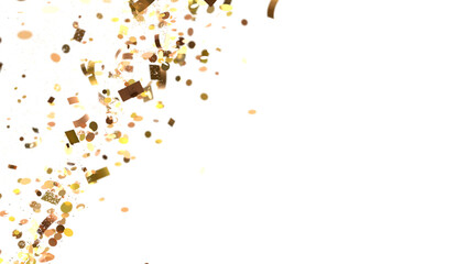 Celestial Celebration: Radiant 3D Illustration of Celestial gold Confetti